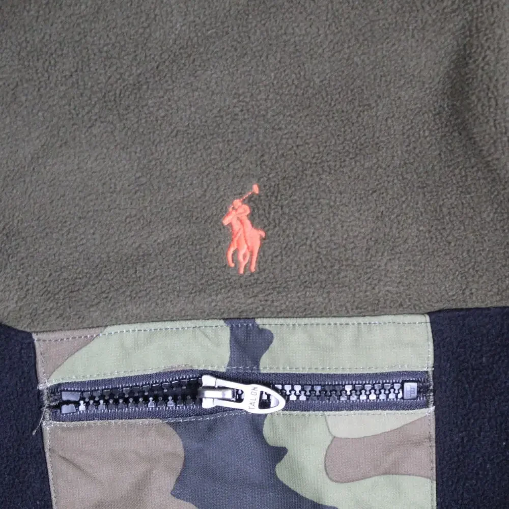 Polo Ralph Lauren Fleece Sweatshirt Mens Medium Green Black Outdoor Preppy